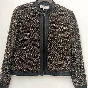 Brown jacket multi colored browns and tan size 10 petite by Jones New York.